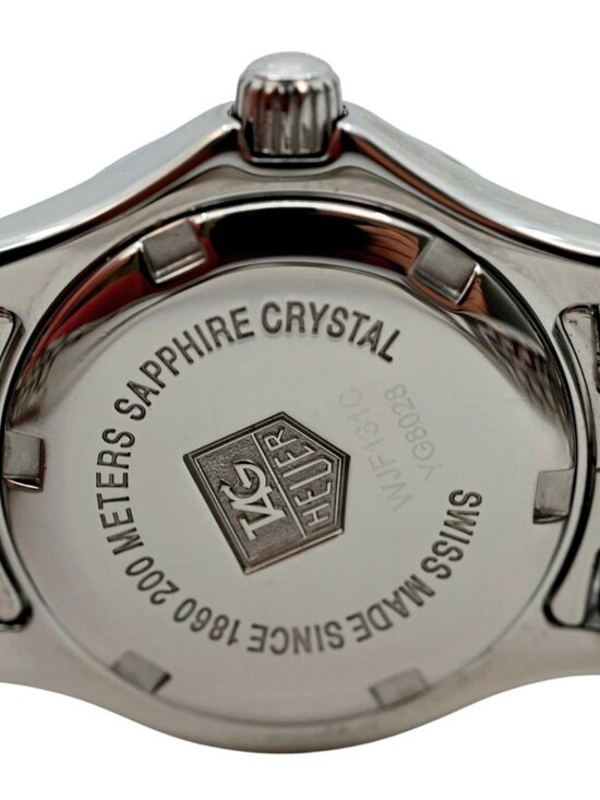 Tag Heuer 27mm Ladies Link Blue MOP Diamond Dial Swiss Made Watch! Ref: WJF131C! main image 4